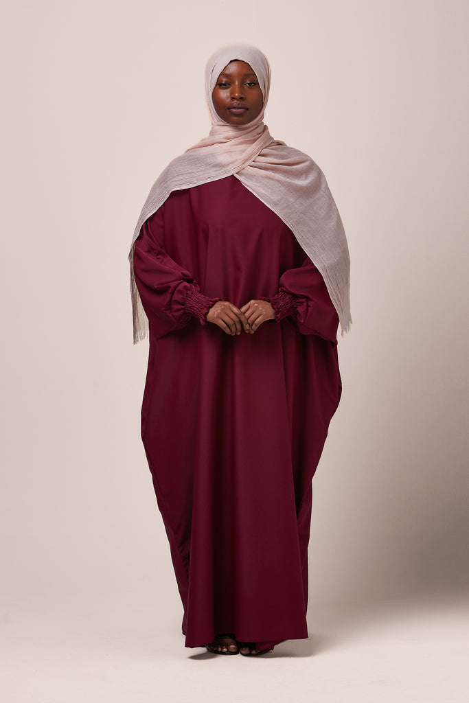 Maroon Batwing Abaya