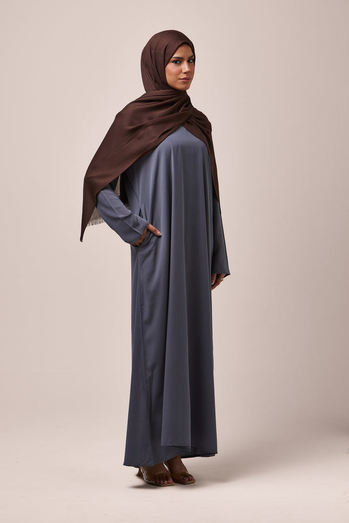 Grey Plain Abaya