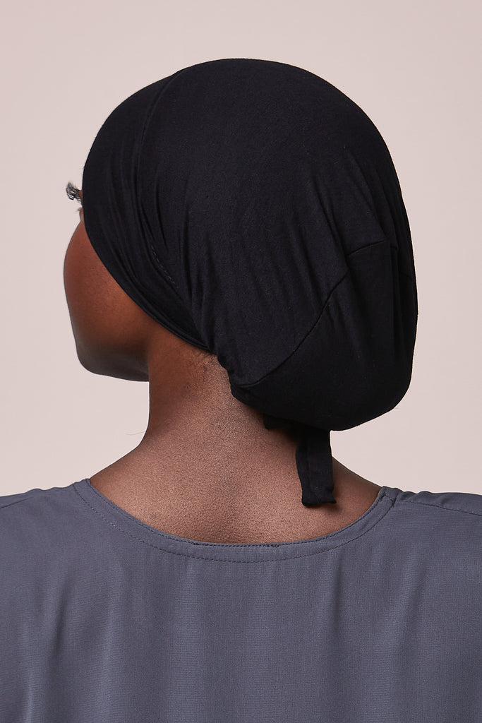 Black Tie Back Bonnet