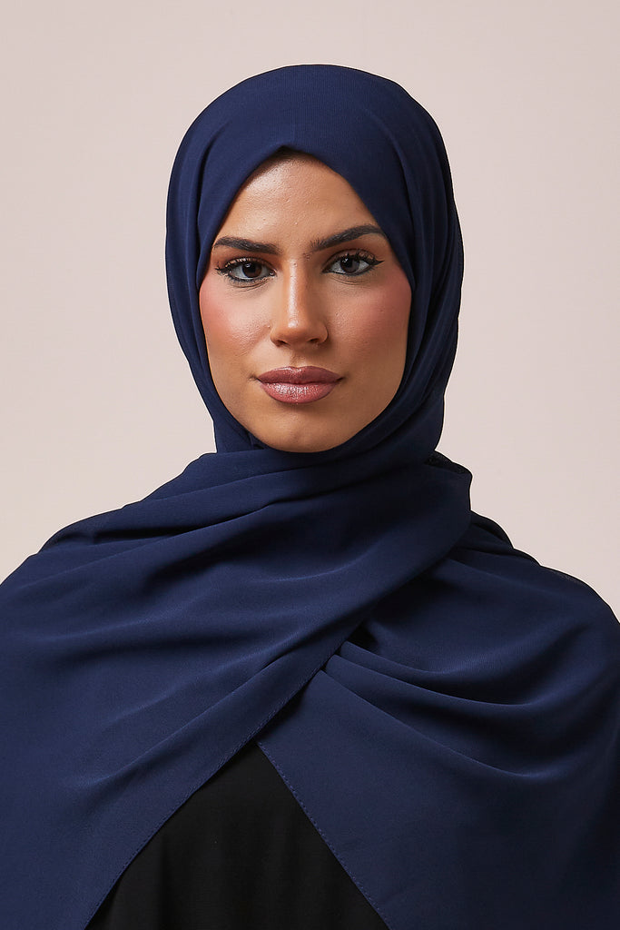 Navy Chiffon Hijab