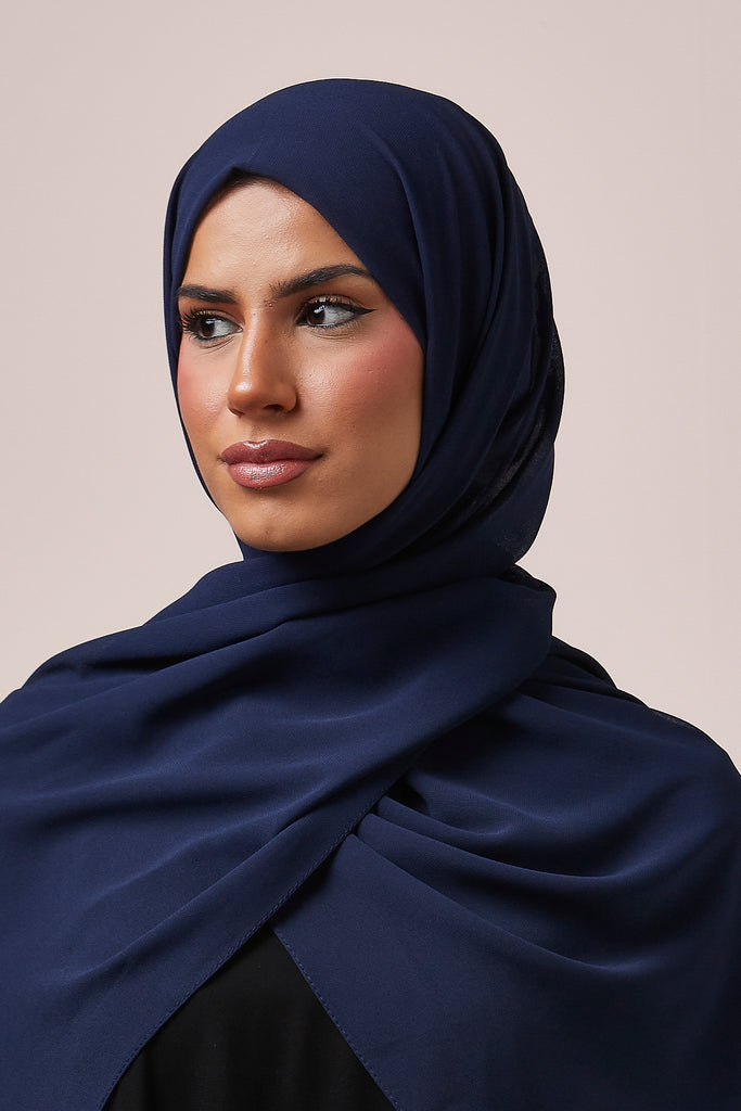 Navy Chiffon Hijab