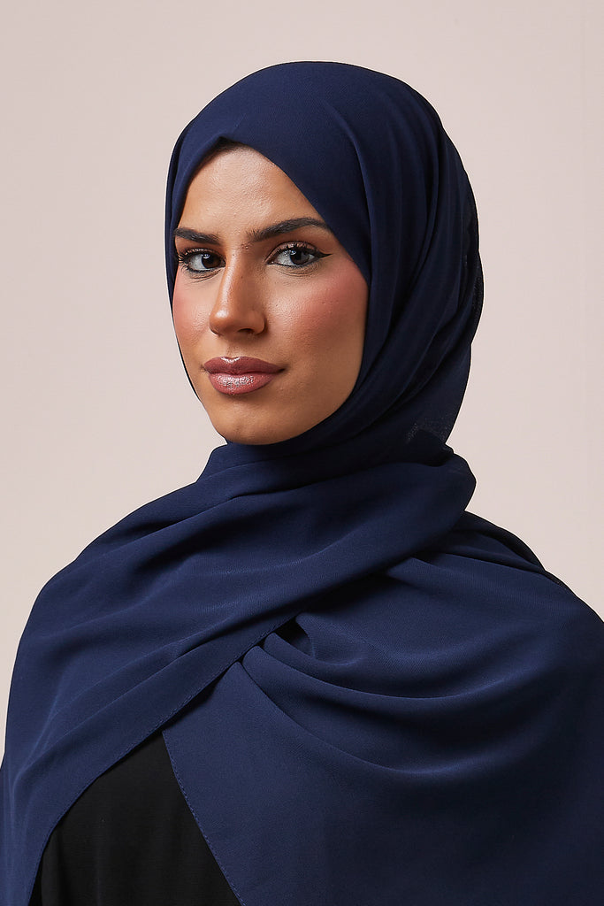 Navy Chiffon Hijab