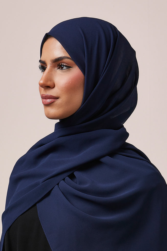 Navy Chiffon Hijab