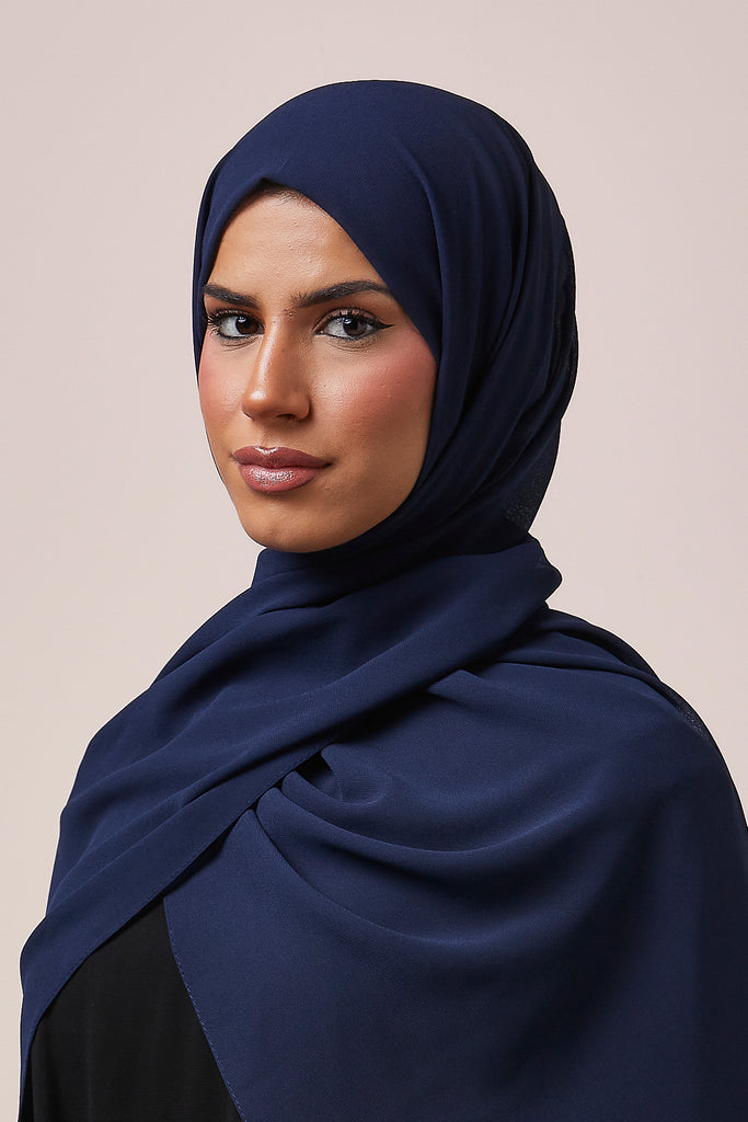 Navy Chiffon Hijab