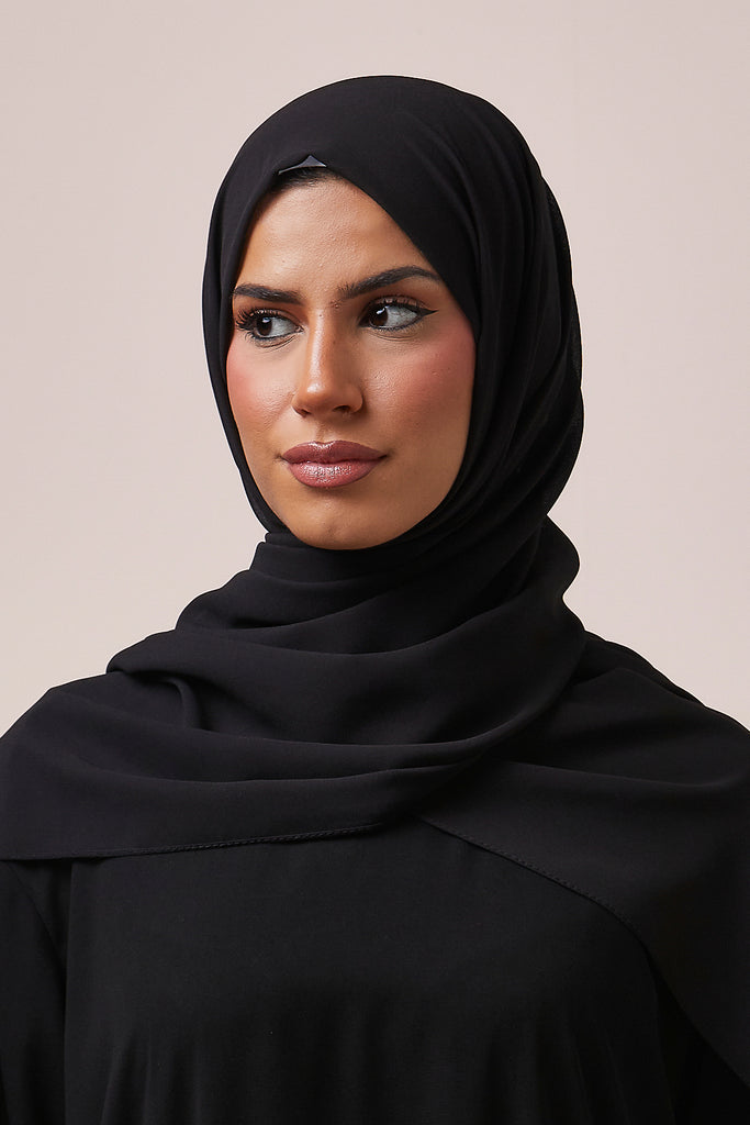 Black Chiffon Hijab