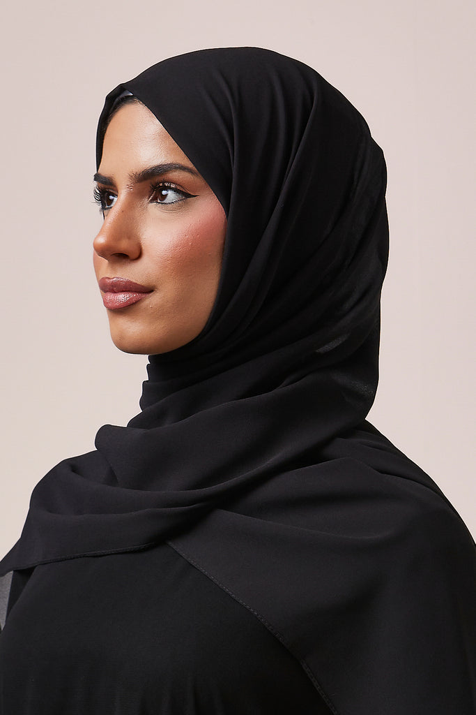 Black Chiffon Hijab