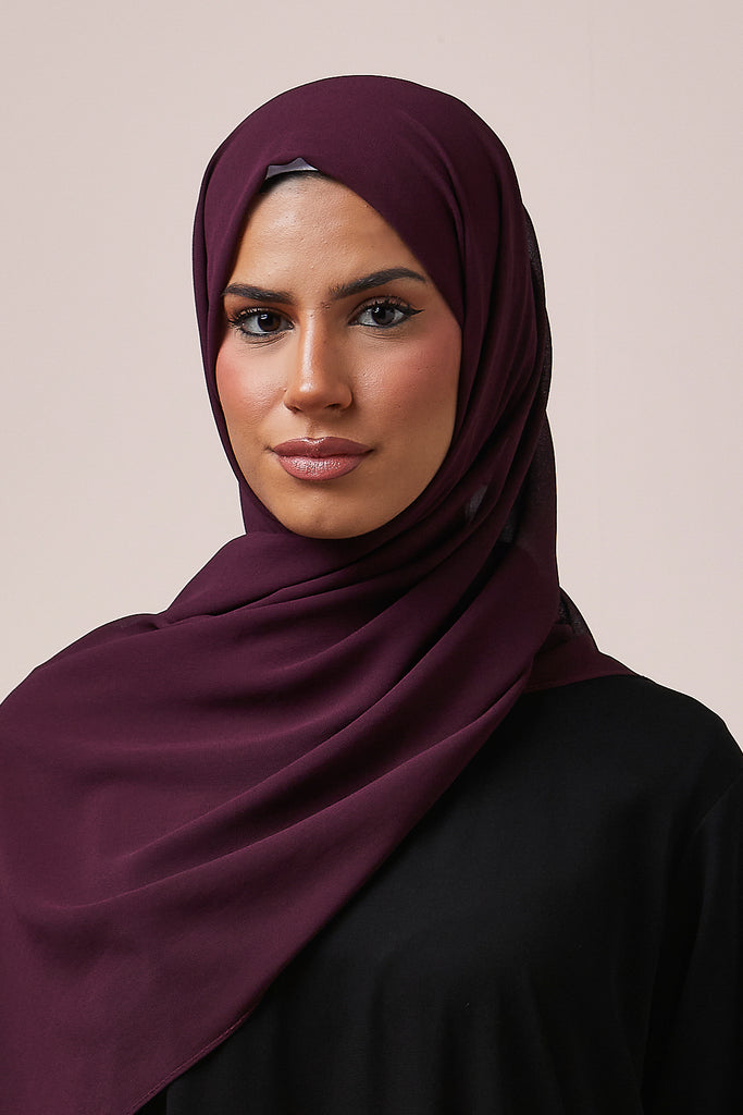 Dark Purple Chiffon Hijab