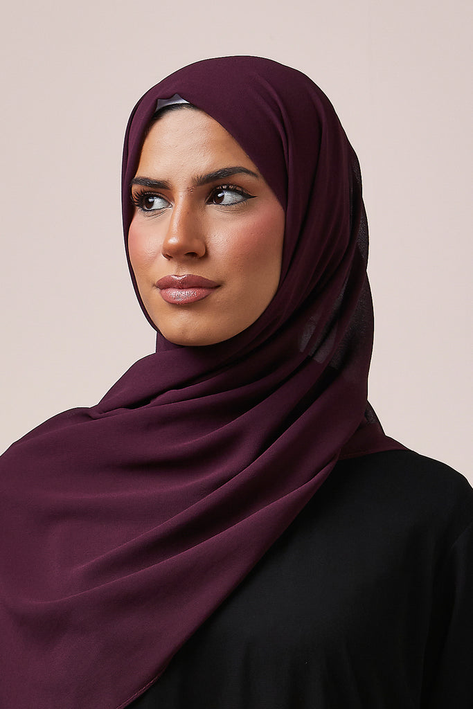 Dark Purple Chiffon Hijab