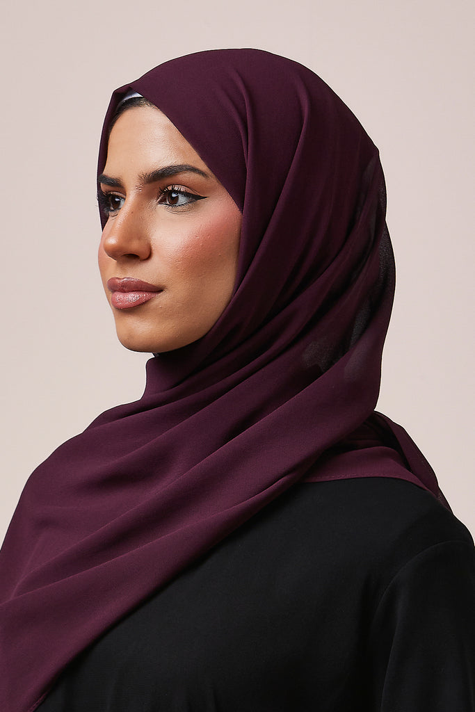 Dark Purple Chiffon Hijab