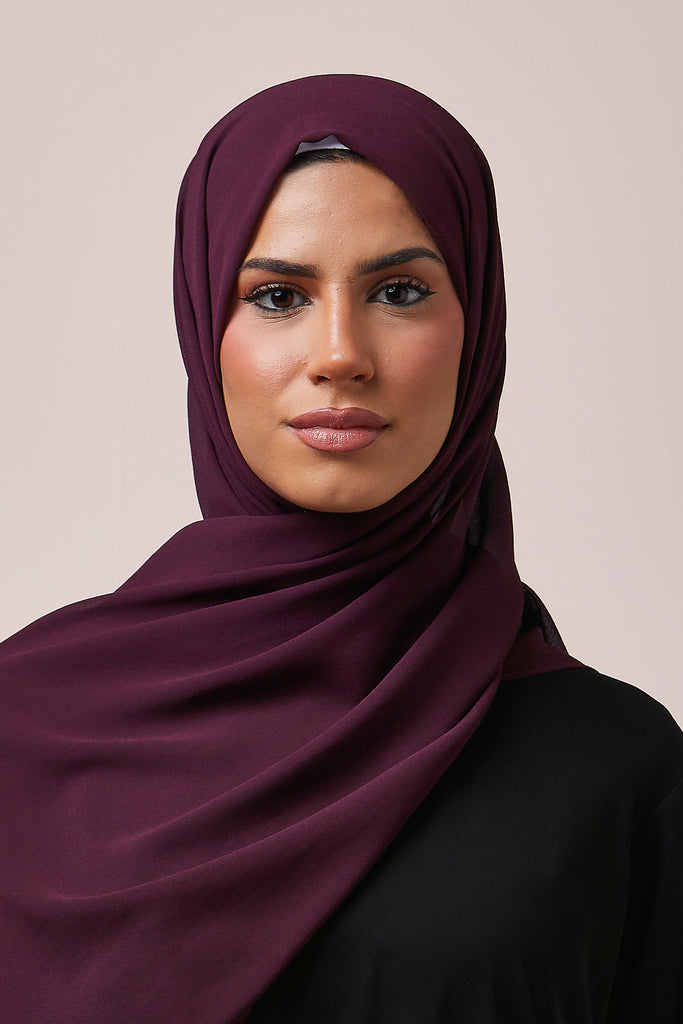 Dark Purple Chiffon Hijab