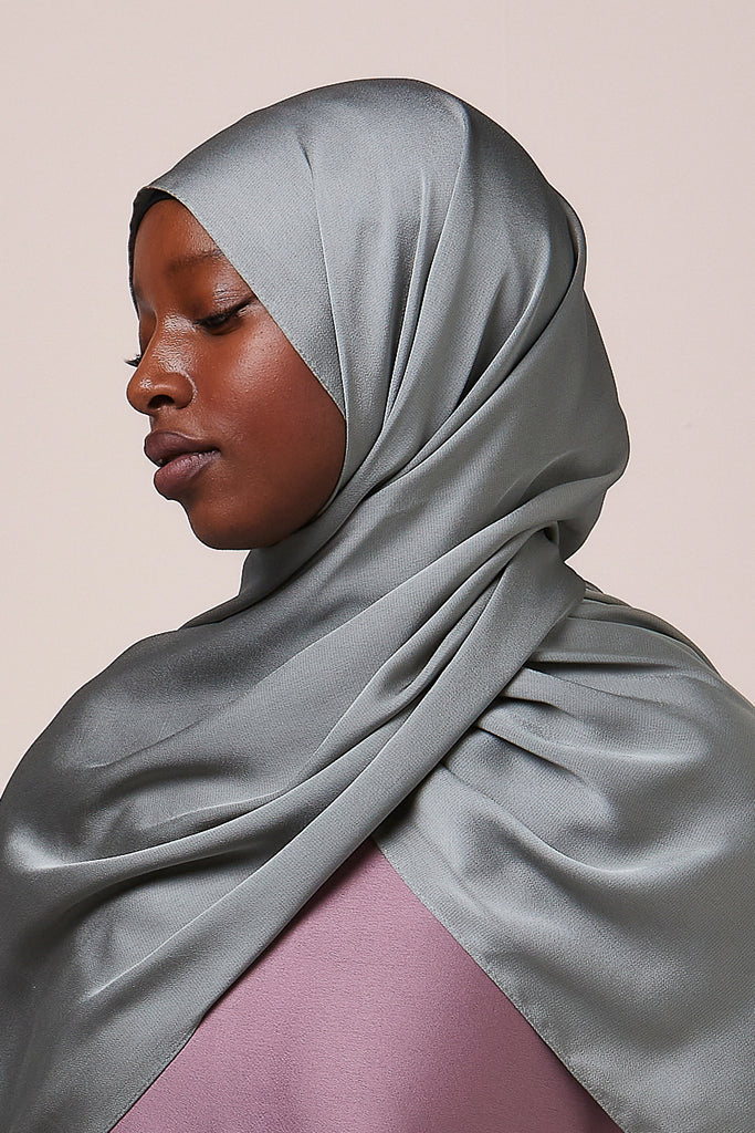 Sage Satin Grain Hijab