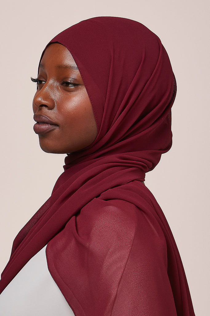 Maroon Chiffon Hijab