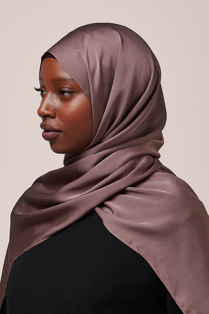 Light Brown Satin Grain Hijab