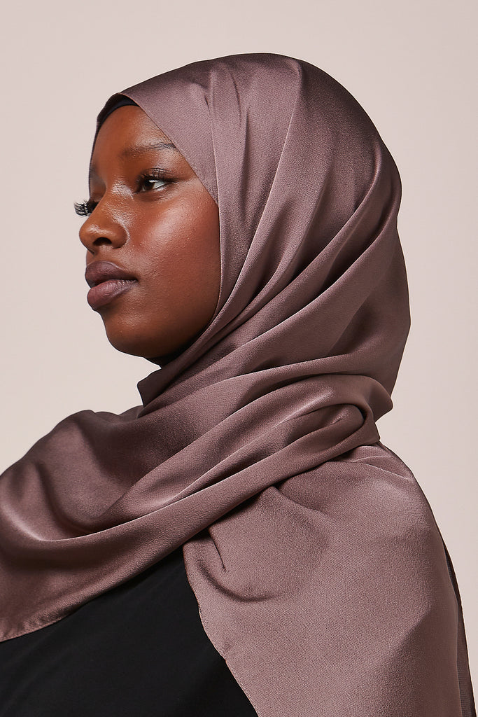 Light Brown Satin Grain Hijab