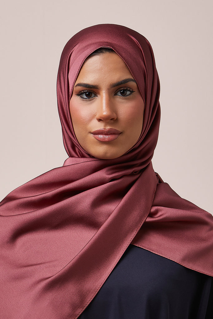 Terracotta Satin Grain Hijab