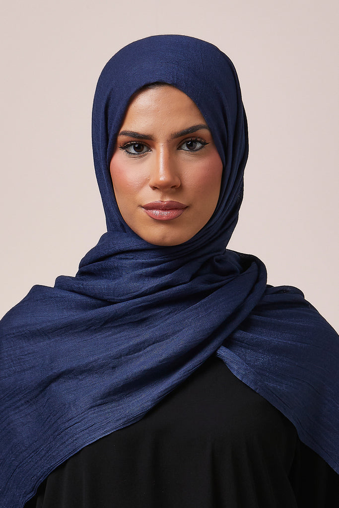 Navy Cotton Modal Hijab